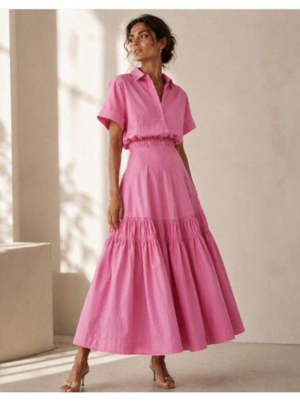 Silvia Tcherassi Designer Dress Garden Party Resort Wear Tiered Chic M Luxuy